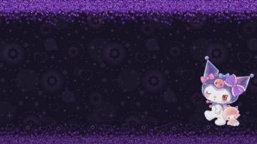 Be Positive Kuromi Glitter Doll Desktop Wallpaper