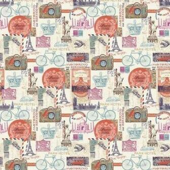 Postcards Vintage London Paris New York Muriva Wallpaper