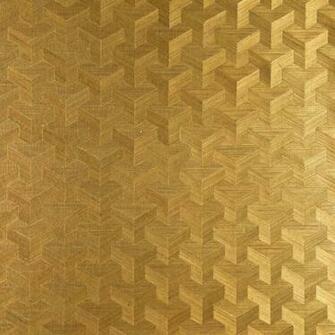Gold Art Deco Wallpaper Non Woven Sisal Cube