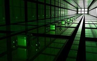 Shweet Dump Cube Hallway Green Abstract 3d HD Wallpaper