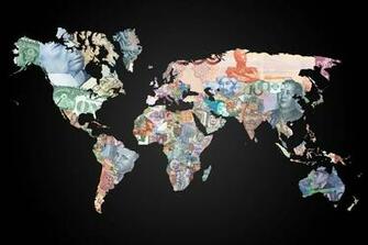 World Atlas Representing Countries With Their Currencies Desktop