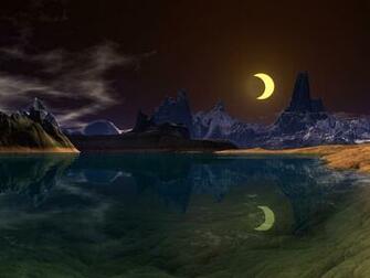 Crescent Moon Wallpaper HD In Space Imageci