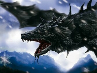 Cartoon Picture Black Dragon Wallpaper