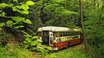 Youwall Abandoned Bus Wallpaper
