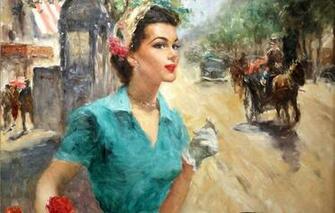 Wallpaper Beauty Red Roses Genre Painting Annabella A Young
