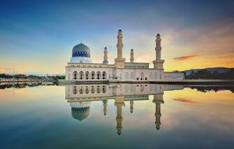 Wallpaper Clouds Reflection Morning Mirror Malaysia Likas Bay