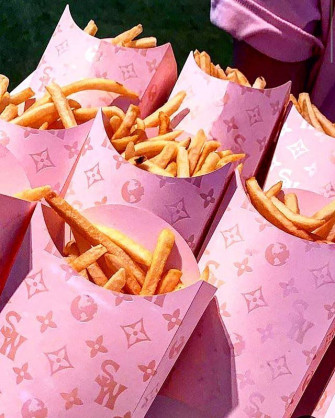 Louis Vuitton Pink Fries Pastel Aesthetic Wall Collage