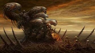 Dark Evil Horror Art Skull Demon Monster Creature Sci Fi Wallpaper