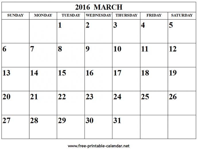 Calendar March Printable Is Listed