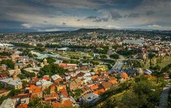 Wallpaper Roof Georgia Tbilisi Panorama