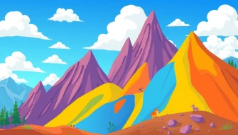 Cartoon Mountains Wallpaper
