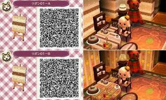 Animal Crossing New Leaf Qr Codes Wallpaper Furniture Pattern
