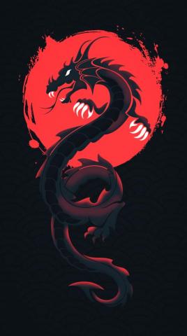 Hydra Dragon Minimalist Mobile Wallpaper iPhone