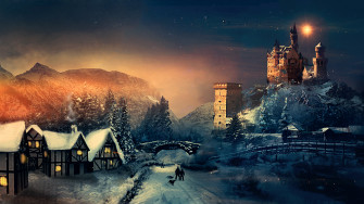Cold Winter Night In December Merry Christmas