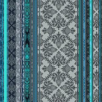 Micklyn Portfolio Teal Aqua Grey Vintage Bohemian Wallpaper