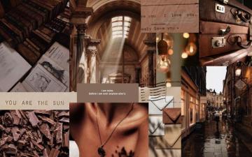 Brown Dark Academia Aesthetic Wallpaper