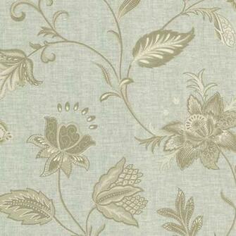 Blue Jacobean Flower Heritage Beacon House Wallpaper