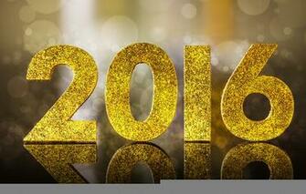 Wallpaper Happy New Year Golden Glitter Bokeh