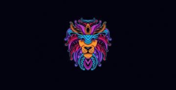 Wallpaper Lion Colorful Muzzle Art Desktop HD Image