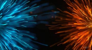 Particle 4k Black Blue And Orange Digital Wallpaper Artistic