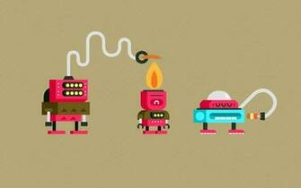 Retro Robot Wallpaper Background