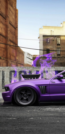 Purple Mustang Gt Samsung Galaxy Note S9 S8 QHD
