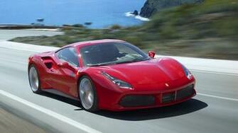 Red Ferrari Gtb On The Road Wallpaper Car