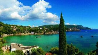 Photos Greece Corfu Sea Nature Scenery Coast Clouds
