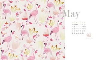 Desktop Background Watercolor Painted Pattern Flamingos Sail And