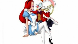 Roger And Jessica Rabbit S Alice In Wonderland Wallpaper