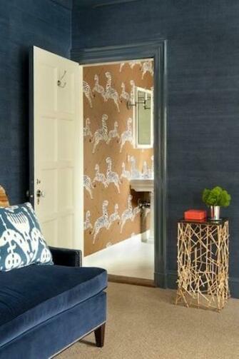 Chinoiserie Chic Navy Grasscloth The Ultimate