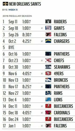 New Orleans Saints Schedule Search Results Calendar
