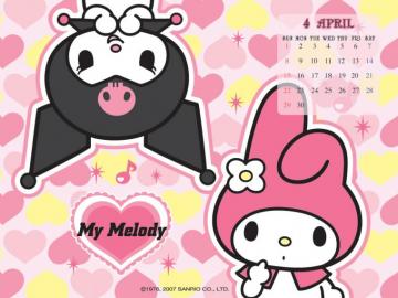 My Melody Kuromi Calendar Wallpaper