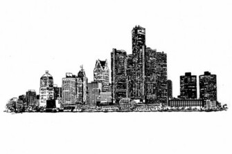 Comic Book Skyline Detroit Commission