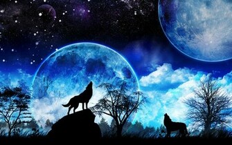 Howling Wolves Wallpaper