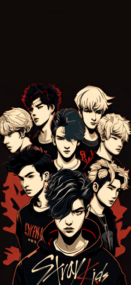Stray Kids Black Wallpaper Phone Aesthetic Skz Ot8