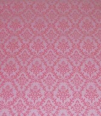 Vintage 60s Pink Flocked Wallpaper Roll