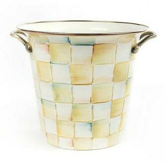 Parchment Check Enamel Wine Cooler