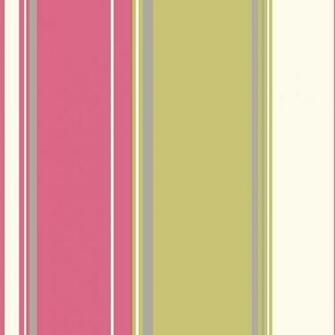 Stripe Pink Green Wallpaper By Arthouse More