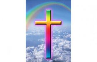 C12 Rainbow Cross In Sky Wallpaper