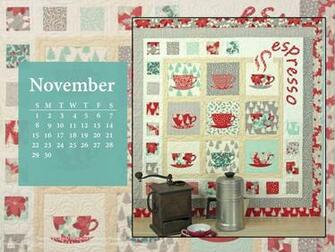 Quilt Calendar Computer Wallpaper November Books