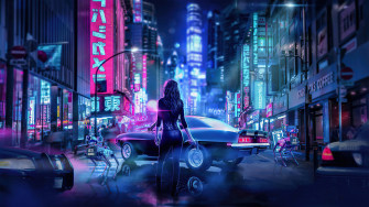 Cyber Japan Neon Lights Girl With Gun 4k Laptop HD Wallpaper