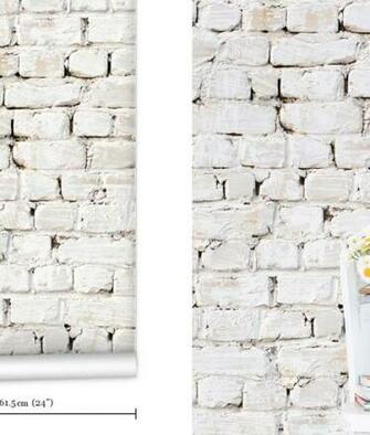 Whitewash White Bricks Wallpaper
