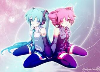 Miku And Teto Shiny Background By Spawner8
