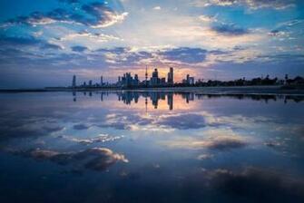 Kuwait City Otrazhenie Oblaka Wallpaper