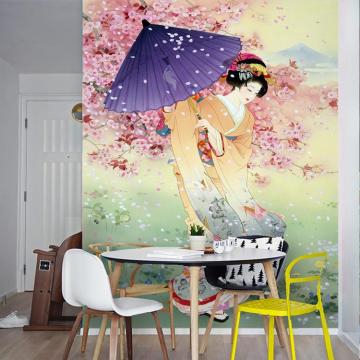 Sakura Trees Wall Mural Custom 3d Wallpaper For Walls Umbrella
