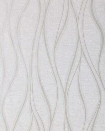Stripe Vinyl Wallpaper Wall Edem Light Grey White Silver