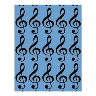 Custom Color Background Treble Clef Scrapbook Letterhead