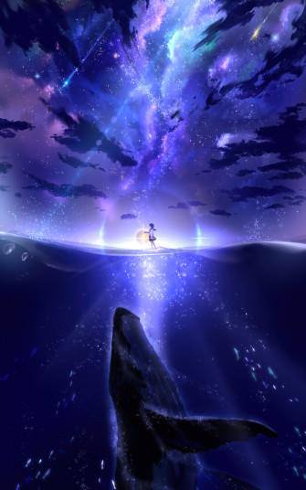 Walking In Ocean Anime Girl 5k Nexus Samsung Galaxy Tab
