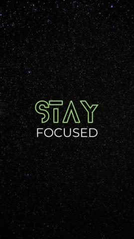 Stay Focused Amoled Black Focus Minimal Motivation Quote